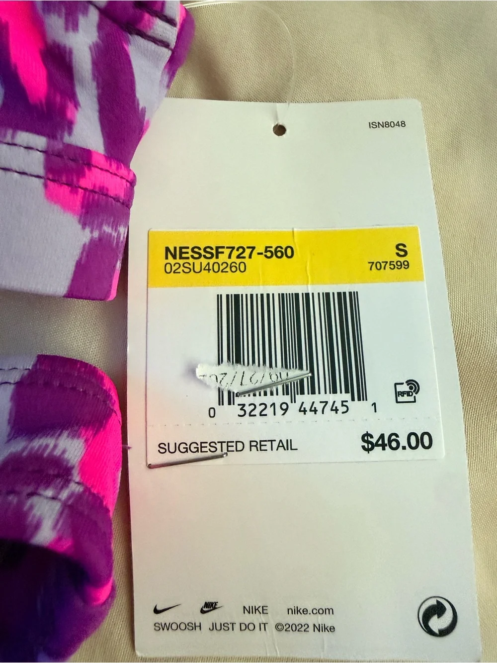 Nike Girls S Pink Purple Animal Print 2 Piece Swimsuit NWT